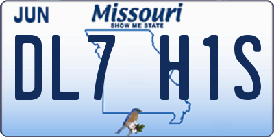 MO license plate DL7H1S