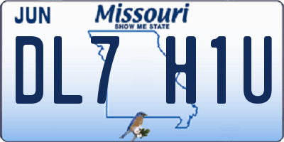 MO license plate DL7H1U