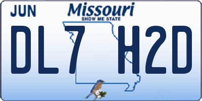 MO license plate DL7H2D