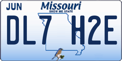 MO license plate DL7H2E
