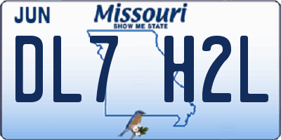 MO license plate DL7H2L