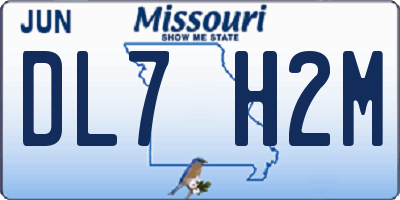 MO license plate DL7H2M