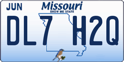 MO license plate DL7H2Q