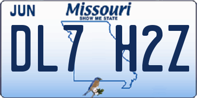 MO license plate DL7H2Z