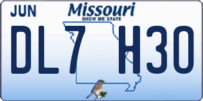 MO license plate DL7H3O