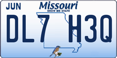 MO license plate DL7H3Q