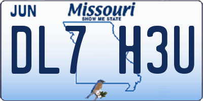 MO license plate DL7H3U