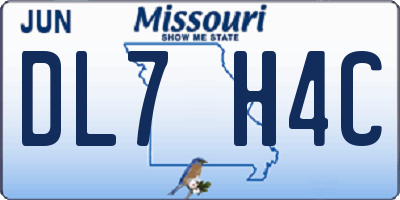 MO license plate DL7H4C