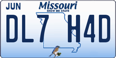 MO license plate DL7H4D