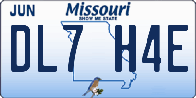 MO license plate DL7H4E