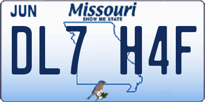 MO license plate DL7H4F