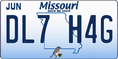 MO license plate DL7H4G
