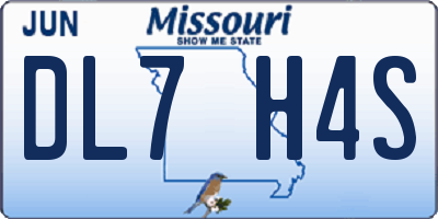 MO license plate DL7H4S