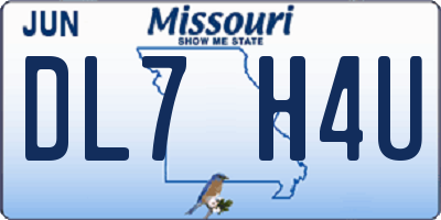 MO license plate DL7H4U