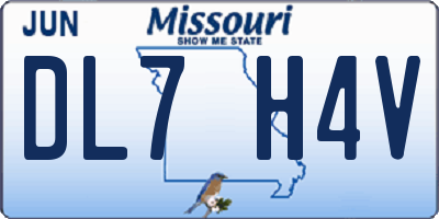 MO license plate DL7H4V