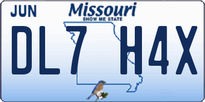 MO license plate DL7H4X