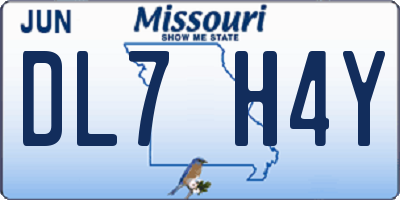 MO license plate DL7H4Y