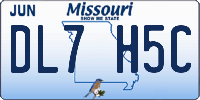 MO license plate DL7H5C