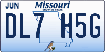 MO license plate DL7H5G