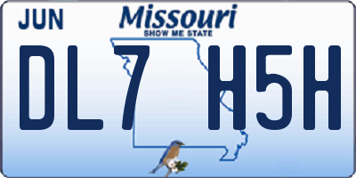 MO license plate DL7H5H