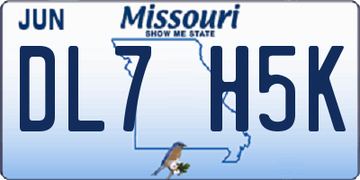 MO license plate DL7H5K