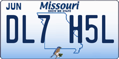 MO license plate DL7H5L