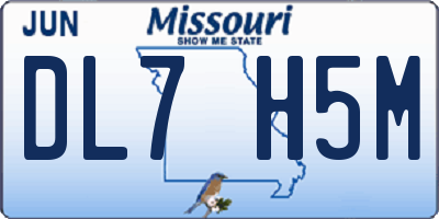 MO license plate DL7H5M