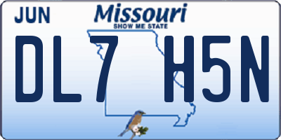 MO license plate DL7H5N