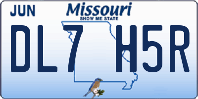 MO license plate DL7H5R