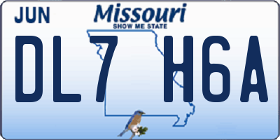 MO license plate DL7H6A