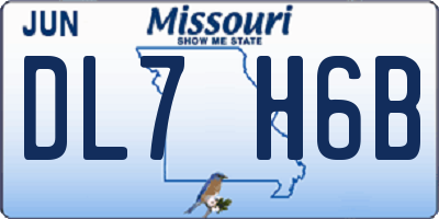 MO license plate DL7H6B