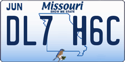 MO license plate DL7H6C