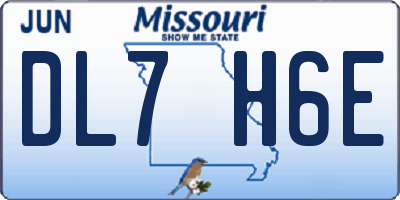 MO license plate DL7H6E