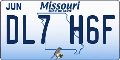 MO license plate DL7H6F