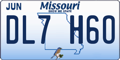 MO license plate DL7H6O