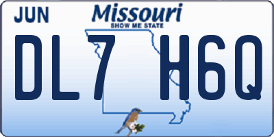MO license plate DL7H6Q