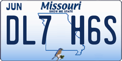 MO license plate DL7H6S