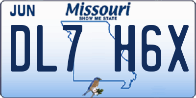 MO license plate DL7H6X