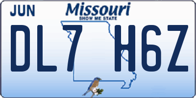 MO license plate DL7H6Z