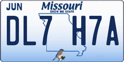 MO license plate DL7H7A