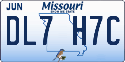 MO license plate DL7H7C
