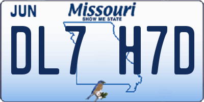 MO license plate DL7H7D