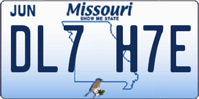 MO license plate DL7H7E