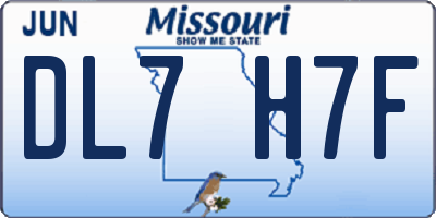 MO license plate DL7H7F