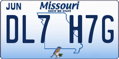 MO license plate DL7H7G