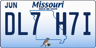 MO license plate DL7H7I