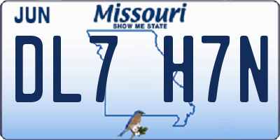 MO license plate DL7H7N