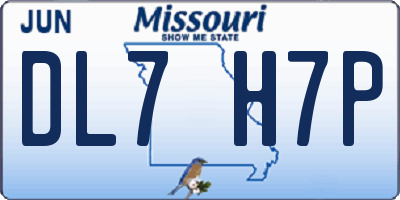 MO license plate DL7H7P