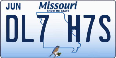 MO license plate DL7H7S