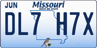 MO license plate DL7H7X